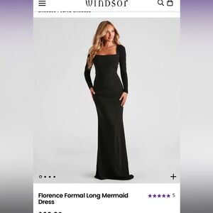 Black Windsor Long Sleeve Formal Dress